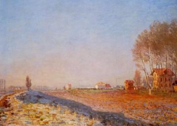  white Oil Painting - The Plain of Colombes White Frost Claude Monet